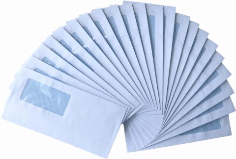 Koperta DL biała SK samoklejąca 110x220 mm - okienko 90x45 mm - 250 szt. Koperta DL biała SK samoklejąca 110x220 mm - okienko 90x45 mm - 250 szt.