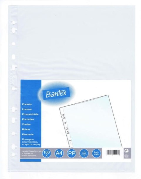 Koszulki Groszkowe Obwoluty A4 - 35 mic - BANTEX - 100 szt. Koszulki Groszkowe Obwoluty A4 - 35 mic - BANTEX - 100 szt.