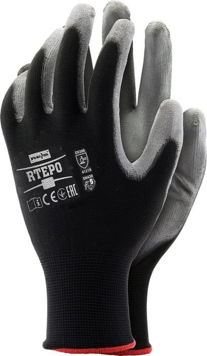Rękawice robocze / czarno-szare / RTEPO_BS - 12 szt. (8 - M) Rękawice robocze / czarno-szare / RTEPO_BS - 12 szt. (8 - M)