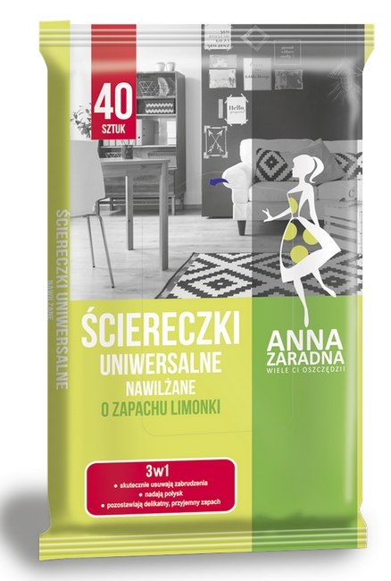 AZ Ściereczki nawilżane uniwersalne o zapachu LIMONKI 40szt AZ Ściereczki nawilżane uniwersalne o zapachu LIMONKI 40szt