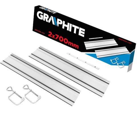 Szyny Prowadzące 2 x 700 mm, Łącznik, 2 Zaciski Szyny Prowadzące 2 x 700 mm, Łącznik, 2 Zaciski