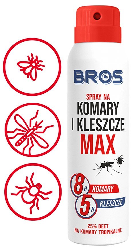 BROS - spray na komary i kleszcze MAX 90ml - 1 szt. BROS - spray na komary i kleszcze MAX 90ml - 1 szt.