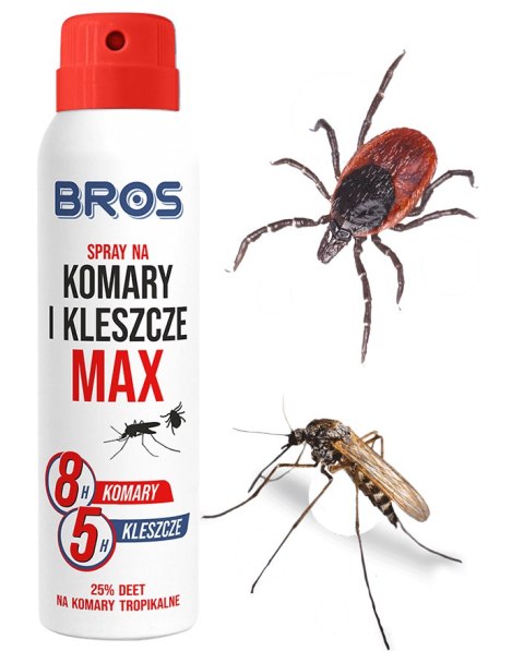BROS - spray na komary i kleszcze MAX 90ml - 1 szt. BROS - spray na komary i kleszcze MAX 90ml - 1 szt.