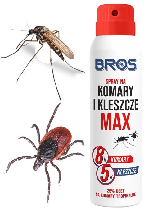 BROS - spray na komary i kleszcze MAX 90ml - 1 szt. BROS - spray na komary i kleszcze MAX 90ml - 1 szt.