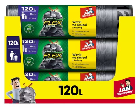 Jan Niezbędny Worki LD Magnum Flex Taśma 120L 8szt. - 1 op. Jan Niezbędny Worki LD Magnum Flex Taśma 120L 8szt. - 1 op.