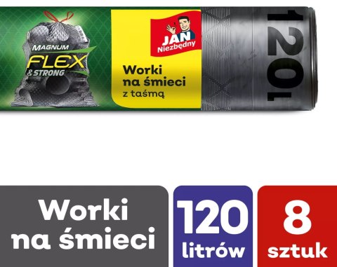 Jan Niezbędny Worki LD Magnum Flex Taśma 120L 8szt. - 1 op. Jan Niezbędny Worki LD Magnum Flex Taśma 120L 8szt. - 1 op.