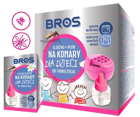 Zestaw BROS - elektro + 2x płyn na komary dla dzieci od 1 roku życia - 60 nocy Zestaw BROS - elektro + 2x płyn na komary dla dzieci od 1 roku życia - 60 nocy