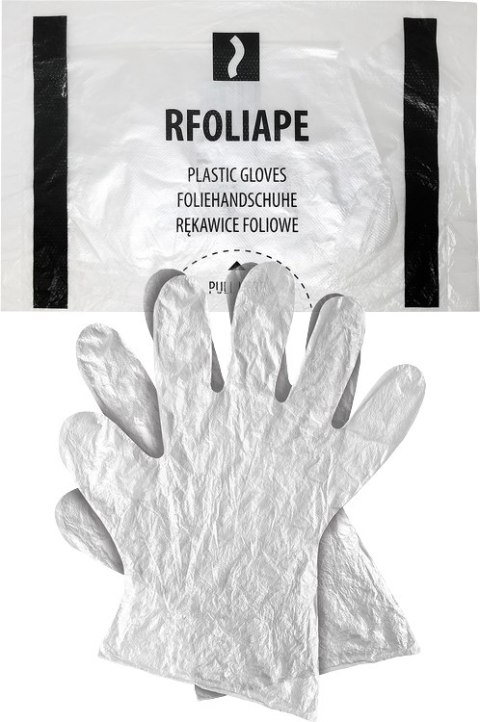 Rękawice foliowe 100 sztuk / Przeźroczyste / Rozmiar: 9 - L / RFOLIAPEL Rękawice foliowe 100 sztuk / Przeźroczyste / Rozmiar: 9 - L / RFOLIAPEL