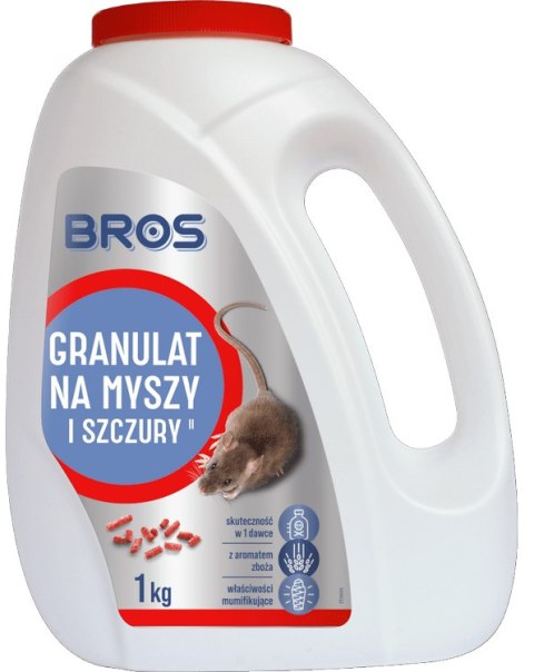 BROS - granulat na myszy i szczury 1kg BROS - granulat na myszy i szczury 1kg