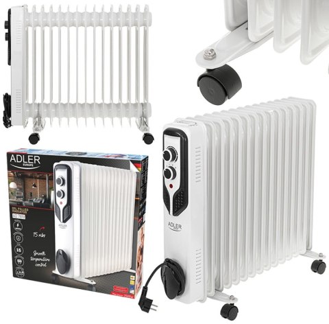 Grzejnik Olejowy (15 żeberek) 2500W ADLER AD 7819 Grzejnik Olejowy (15 żeberek) 2500W ADLER AD 7819