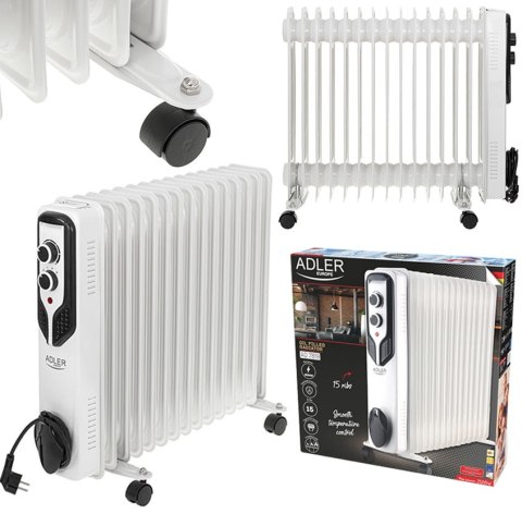 Grzejnik Olejowy (15 żeberek) 2500W ADLER AD 7819 Grzejnik Olejowy (15 żeberek) 2500W ADLER AD 7819