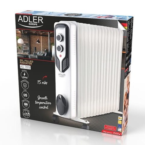 Grzejnik Olejowy (15 żeberek) 2500W ADLER AD 7819 Grzejnik Olejowy (15 żeberek) 2500W ADLER AD 7819