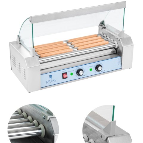 Grill rolkowy z pokrywą roller grill podgrzewacz do parówek 5 rolek Grill rolkowy z pokrywą roller grill podgrzewacz do parówek 5 rolek