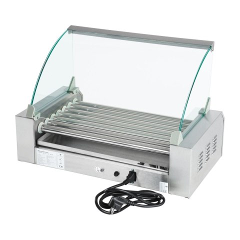 Grill rolkowy z pokrywą roller grill podgrzewacz do parówek 7 rolek Grill rolkowy z pokrywą roller grill podgrzewacz do parówek 7 rolek