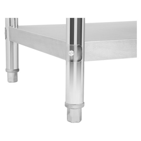 Stół do kuchni blat roboczy ze stali nierdzewnej z rantem i dolną półką 100x60cm Stół do kuchni blat roboczy ze stali nierdzewnej z rantem i dolną półką 100x60cm