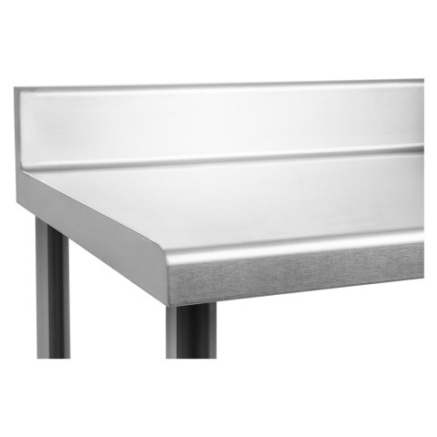 Stół do kuchni blat roboczy ze stali nierdzewnej z rantem i dolną półką 100x70cm Stół do kuchni blat roboczy ze stali nierdzewnej z rantem i dolną półką 100x70cm