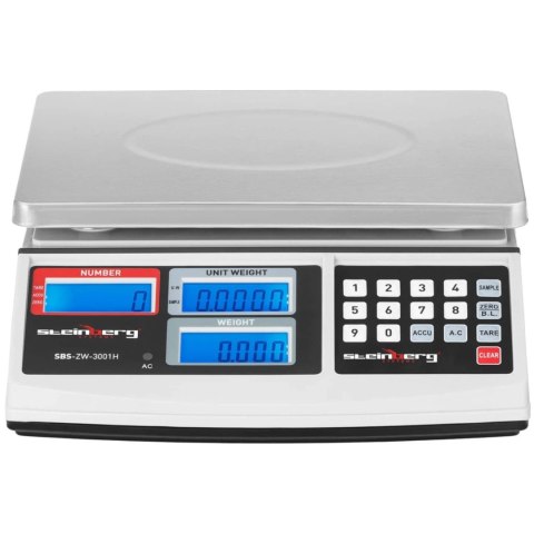 Waga kontrolna zliczająca sztuki SBS-ZW-3001H LCD do 30kg Waga kontrolna zliczająca sztuki SBS-ZW-3001H LCD do 30kg