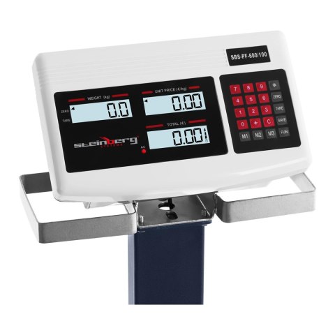 Waga platformowa magazynowa z kółkami SBS-PF-600/100 LCD do 600kg Waga platformowa magazynowa z kółkami SBS-PF-600/100 LCD do 600kg