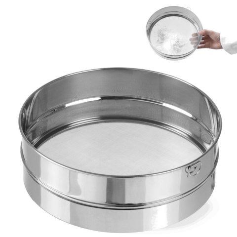 Sito cukiernicze gęste do przesiewania cukru pudru śr. 407mm stalowe - Hendi 637821 Sito cukiernicze gęste do przesiewania cukru pudru śr. 407mm stalowe - Hendi 637821
