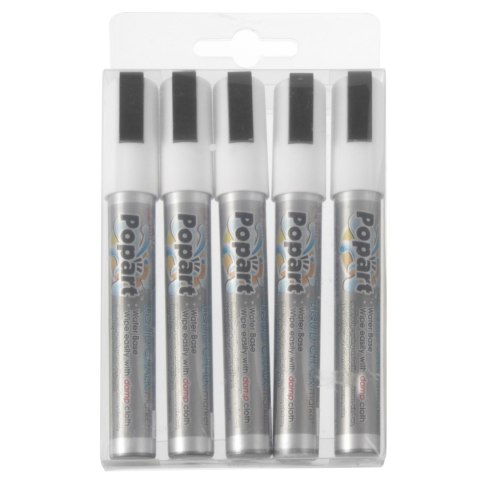 Markery do tablicy końcówka 2-6mm białe zestaw 5szt. - Hendi 664209 Markery do tablicy końcówka 2-6mm białe zestaw 5szt. - Hendi 664209