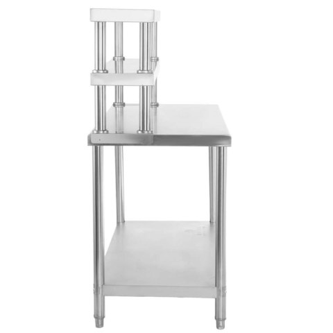 Stół roboczy gastronomiczny ze stali nierdzewnej z nadstawką 120x60cm Stół roboczy gastronomiczny ze stali nierdzewnej z nadstawką 120x60cm