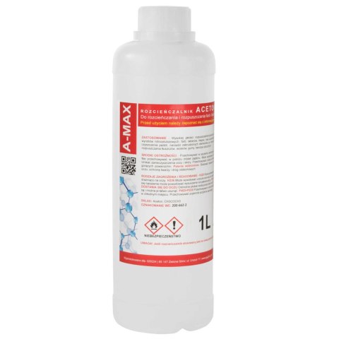 Aceton rozpuszczalnik zmywacz A-MAX 1L Aceton rozpuszczalnik zmywacz A-MAX 1L