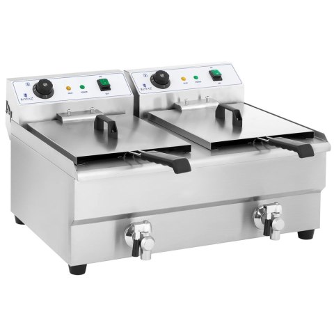Frytkownica frytownica gastronomiczna dwukomorowa z kranami 230V 2x16L Frytkownica frytownica gastronomiczna dwukomorowa z kranami 230V 2x16L
