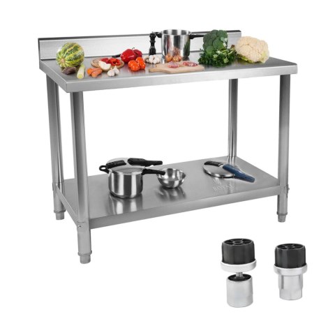 Stół blat kuchenny roboczy z rantem i półką Stal nierdzewna 120x70cm Stół blat kuchenny roboczy z rantem i półką Stal nierdzewna 120x70cm