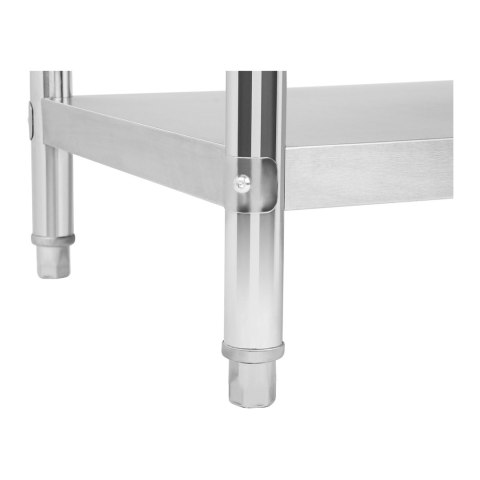 Stół blat roboczy stalowy gastronomiczny przyścienny z rantem i półką 200x60cm Stół blat roboczy stalowy gastronomiczny przyścienny z rantem i półką 200x60cm
