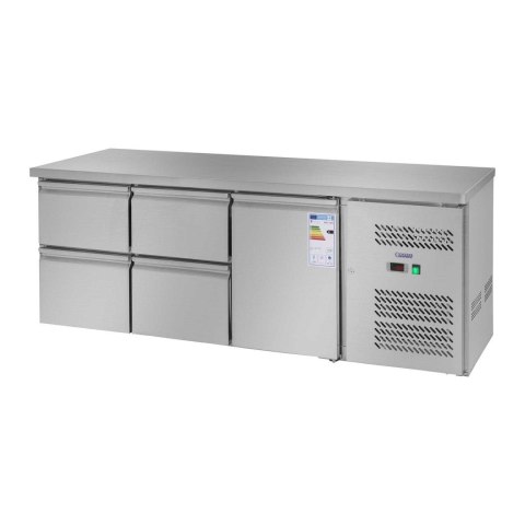 Stół chłodniczy ze stalowym blatem roboczym 4 szuflady od -2 do 10deg;C 179cm Stół chłodniczy ze stalowym blatem roboczym 4 szuflady od -2 do 10deg;C 179cm