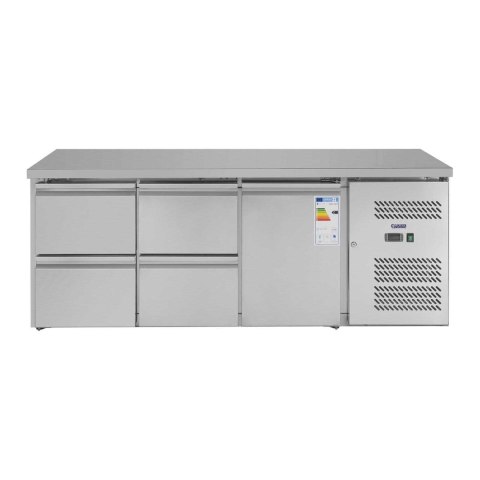 Stół chłodniczy ze stalowym blatem roboczym 4 szuflady od -2 do 10deg;C 179cm Stół chłodniczy ze stalowym blatem roboczym 4 szuflady od -2 do 10deg;C 179cm