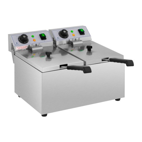 Frytownica podwójna gastronomiczna elektryczna 230 V 2 x 3200W 2 x 8 L Frytownica podwójna gastronomiczna elektryczna 230 V 2 x 3200W 2 x 8 L