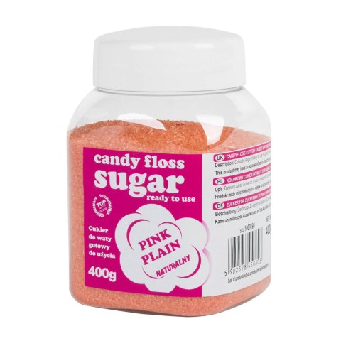 Kolorowy cukier do waty cukrowej różowy naturalny smak waty cukrowej 400g Kolorowy cukier do waty cukrowej różowy naturalny smak waty cukrowej 400g