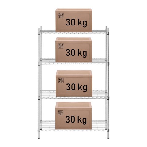 Regał magazynowy druciany ażurowy chromowany 137x90x35cm do 120kg Regał magazynowy druciany ażurowy chromowany 137x90x35cm do 120kg