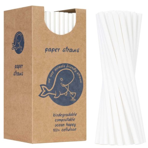Słomki papierowe BIO ekologiczne PAPER STRAWS grube 8/205mm - białe 160szt. Słomki papierowe BIO ekologiczne PAPER STRAWS grube 8/205mm - białe 160szt.