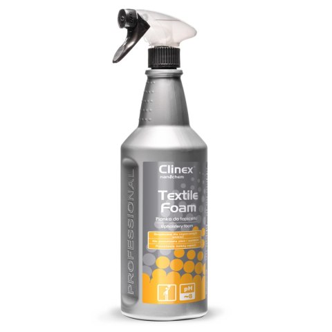 Pianka do prania czyszczenia usuwania plam z dywanów mebli i tapicerki CLINEX Textile Foam 1L Pianka do prania czyszczenia usuwania plam z dywanów mebli i tapicerki CLINEX Textile Foam 1L