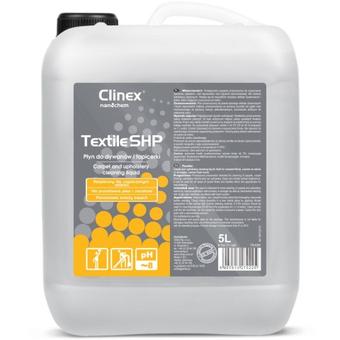 Płyn do prania czyszczenia dywanów mebli i tapicerki CLINEX Textile SHP 5L Płyn do prania czyszczenia dywanów mebli i tapicerki CLINEX Textile SHP 5L