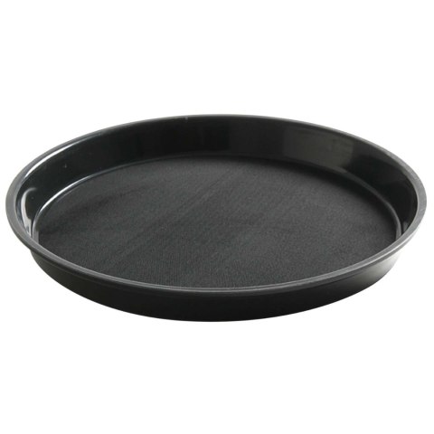 Taca kelnerska antypoślizgowa odporna okrągła z rantem śr. 36cm - czarna Taca kelnerska antypoślizgowa odporna okrągła z rantem śr. 36cm - czarna