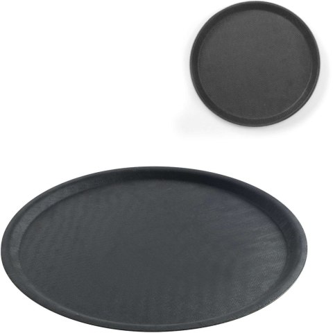 Taca kelnerska antypoślizgowa okrągła śr. 35cm - czarna Taca kelnerska antypoślizgowa okrągła śr. 35cm - czarna