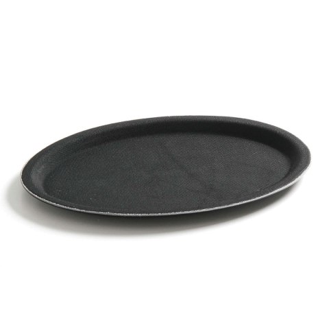 Taca kelnerska antypoślizgowa owalna 20x26.5cm - czarna Taca kelnerska antypoślizgowa owalna 20x26.5cm - czarna