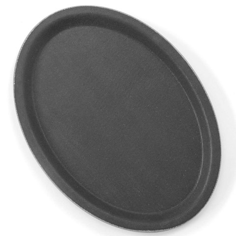 Taca kelnerska antypoślizgowa owalna 20x26.5cm - czarna Taca kelnerska antypoślizgowa owalna 20x26.5cm - czarna