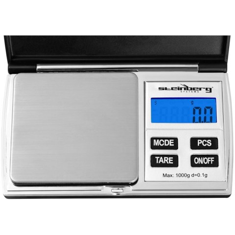Waga kieszonkowa precyzyjna jubilerska zliczanie sztuk LCD 1000 / 0.1 g Waga kieszonkowa precyzyjna jubilerska zliczanie sztuk LCD 1000 / 0.1 g