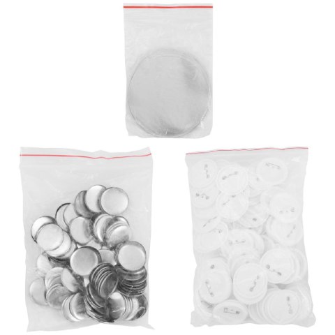 Maszynka do przypinek buttonów pinów zestaw 100 szt. śr. 58 mm czarna Maszynka do przypinek buttonów pinów zestaw 100 szt. śr. 58 mm czarna