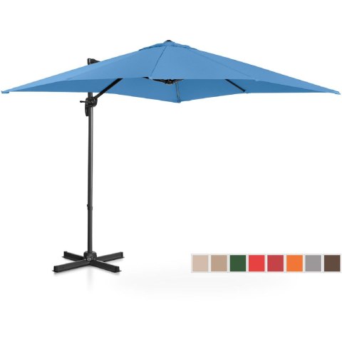 Parasol ogrodowy boczny na wysięgniku kwadratowy 250 x 250 cm niebieski Parasol ogrodowy boczny na wysięgniku kwadratowy 250 x 250 cm niebieski