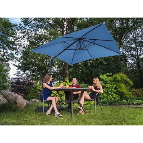 Parasol ogrodowy boczny na wysięgniku kwadratowy 250 x 250 cm niebieski Parasol ogrodowy boczny na wysięgniku kwadratowy 250 x 250 cm niebieski