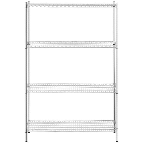 Regał warsztatowy chromowany 4 półki ażurowe do 1 t 1000 kg 120x45x180 cm Regał warsztatowy chromowany 4 półki ażurowe do 1 t 1000 kg 120x45x180 cm
