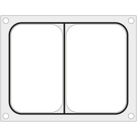 Matryca forma do zgrzewarki MANUPACK 190 na tackę dwudzielną 227x178 mm - Hendi 805695 Matryca forma do zgrzewarki MANUPACK 190 na tackę dwudzielną 227x178 mm - Hendi 805695