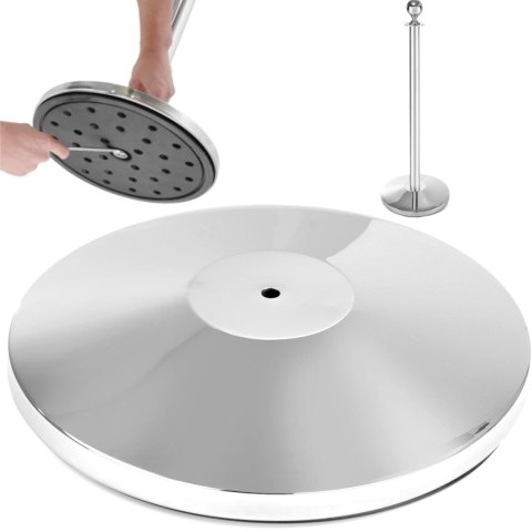 Podstawa do słupka odgradzającego chromowana srebrna śr. 360 mm - Hendi 810484 Podstawa do słupka odgradzającego chromowana srebrna śr. 360 mm - Hendi 810484