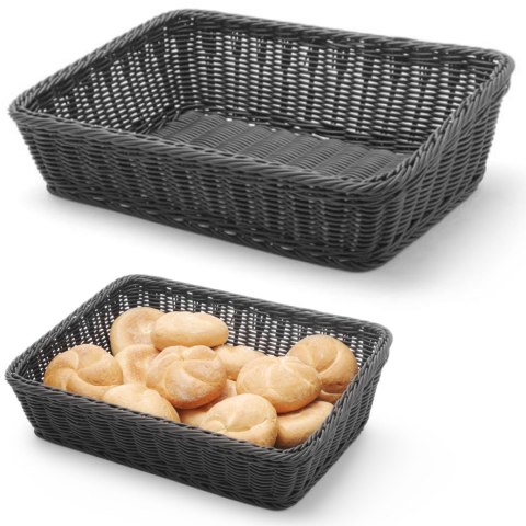 Kosz ekspozycyjny na pieczywo chleb skośny prostokątny czarny 400x300x120 mm - Hendi 426661 Kosz ekspozycyjny na pieczywo chleb skośny prostokątny czarny 400x300x120 mm - Hendi 426661
