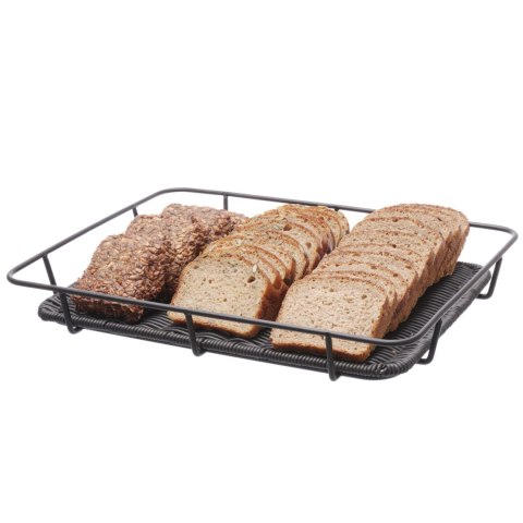 Kosz tacka na pieczywo z ramą ze stali nierdzewnej czarny 400x300x50 mm - Hendi 426555 Kosz tacka na pieczywo z ramą ze stali nierdzewnej czarny 400x300x50 mm - Hendi 426555